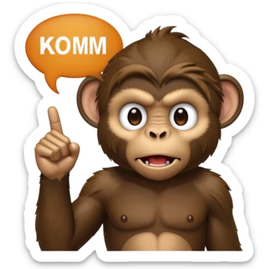 black monkey holding the middlefinge with a speech bubble saying "komm apex du penis" sticker