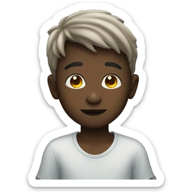 Boy looking o moon sticker