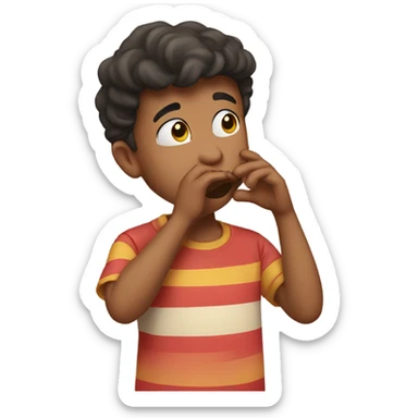 a person blowing kisses with a heartfelt expression sticker