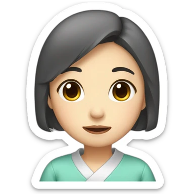 Japanese girl, cute, saying "sorry" sticker