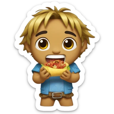 stitch eat tacacá from brazil sticker