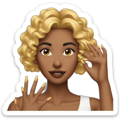 woman who does these nails and her hair sticker