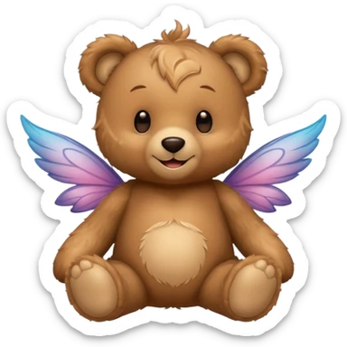 teddy bear with fairy wings sticker