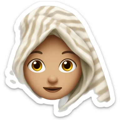 A white girl in a blanket sticker
