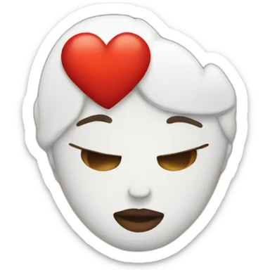 Kissing face with a heart sticker