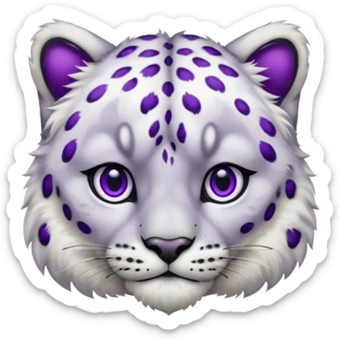 Snow leopard purple eyes sticker