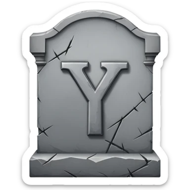 The letter 'Y' on a grave, no background sticker