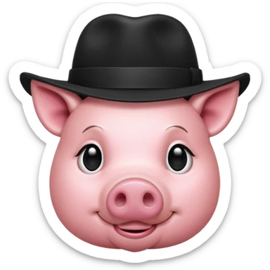 pig wearing a fedora sticker
