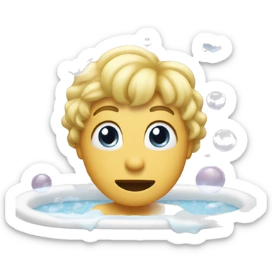 a do in the bathtub with soap bubbles sticker