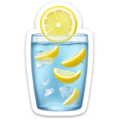 glass of water with lemon slices sticker