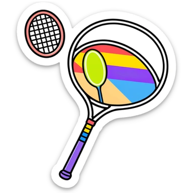 Pride flag and normal tennis racket  sticker
