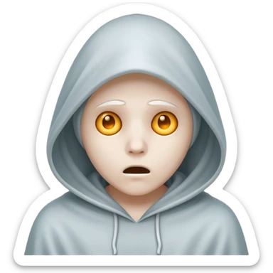 hooded ghost with worried look sticker