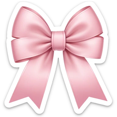 light pink ribbon bow sticker