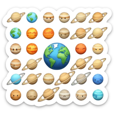 12 planets emojis I need a line for each planet mercury  sticker