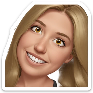 smiling girl with long hair sticker