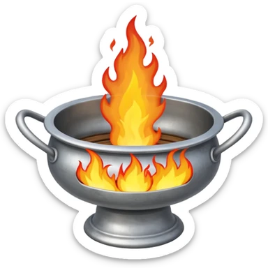 can you make a medieval looking silver fire basin with a fire coming out of the top sticker