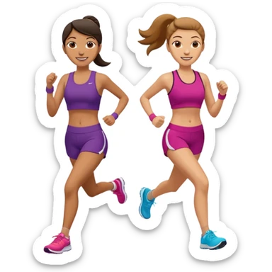 2 women jogging sticker