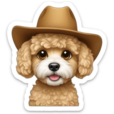 maltipoo with cowboy hat sticker