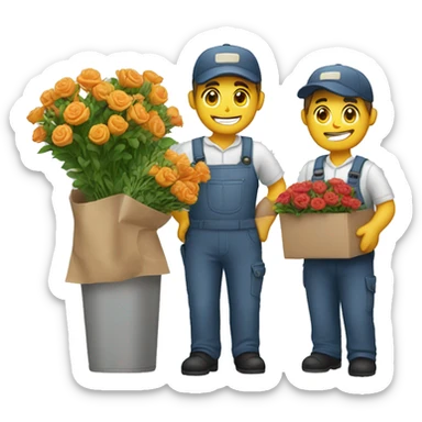 florist with delivery men sticker