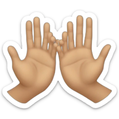 2 hands, hold, in front sticker