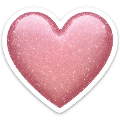 blush pink glitter heart sticker