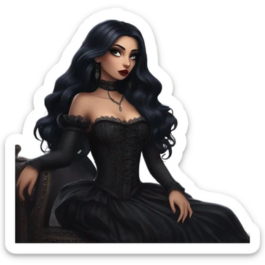 Goth girl in her castle sticker