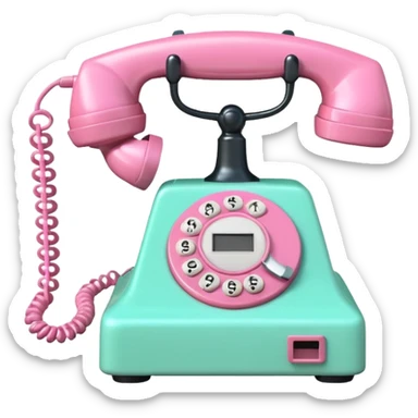 pink and mint-colored telephone sticker
