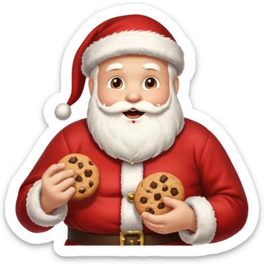 Santa stealing cookies sticker