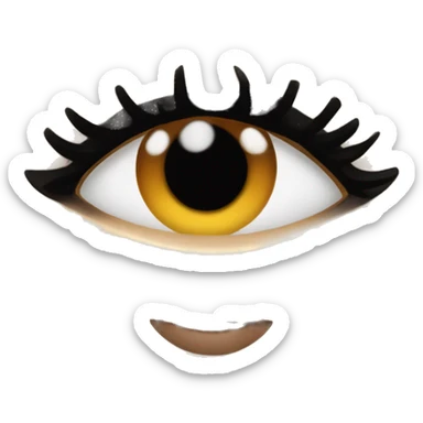 Girl with brown eyes, black hair, white skin, and lashes sticker