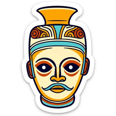 Moche ceramic portrait vessel sticker