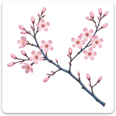 pastel sakura branch with a soft blue background sticker