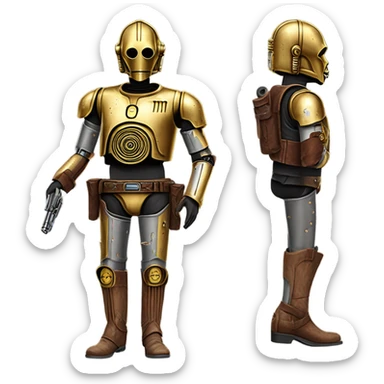 Old dirty west Bounty hunter C3po sticker