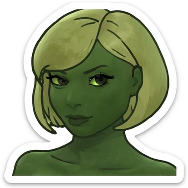 A baddie with bob wig and blonde highlights she is chocolate skin sticker