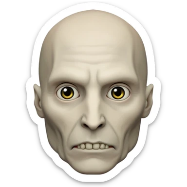 lord voldemort volto magro e di carnagione pallida senza il naso, sguardo cupo sticker