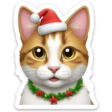 Christmas cat sticker