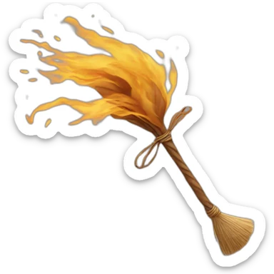 Emoji Harry potter flying broom sticker