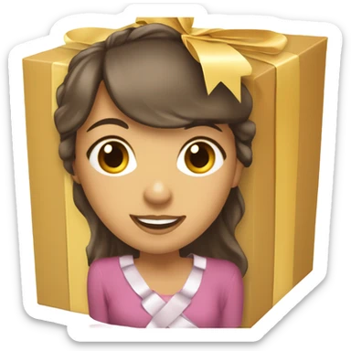 Une femme qui prépare des box cadeaux emballée avec des beaux rubans  sticker