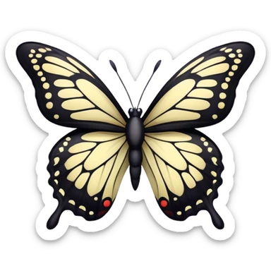 Black butterfly sticker