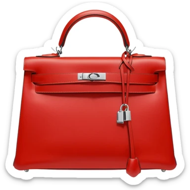 hermes kelly bag bright red silver hardware sticker