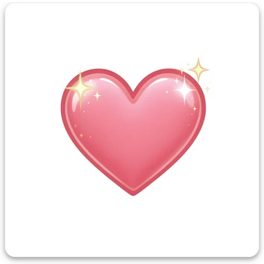 cute and shiny heart emoji with sparkles, no background sticker