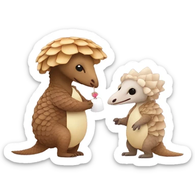 Pangolin marrying another pangolin sticker
