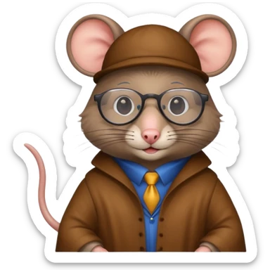 A rat with a costume and the rat av 999999$ glass sticker