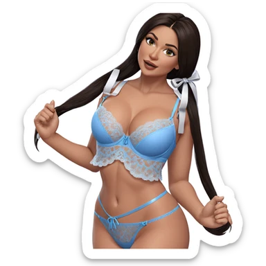 girl in blue lingerie sticker