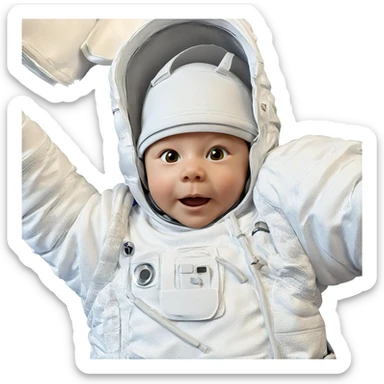 astronaut in realistic spacesuit sticker