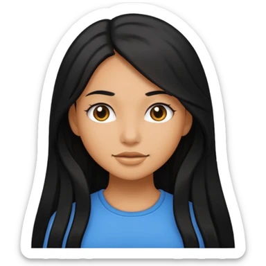 tan skin girl with long black hair sticker