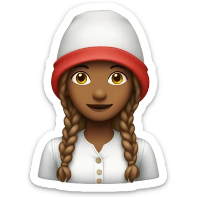 Girl in red wearing a bonnet sticker