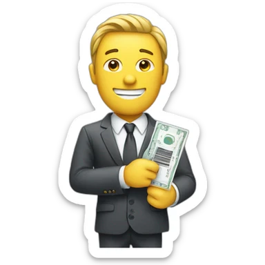 BUSINESSMAN HOLDING A TICKET sticker