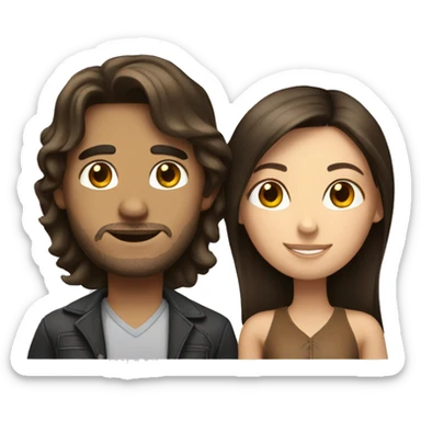 brunette girl with taller brunette boyfriend  sticker