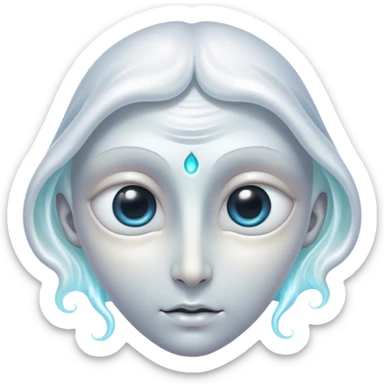 Regal and mysterious, with a flowing, sheet-like form draped in silvery-white hues, softly billowing as if caught in an unseen breeze, eye holes glowing with deep, thoughtful wisdom, simplified yet sophisticated, highly detailed, with a soft spectral radiance, high shine, exuding quiet authority, with a glowing outline that captures the essence of an ancient, noble spirit drifting through time! sticker