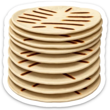 Small Stack of flour tortillas with some grill marks sticker